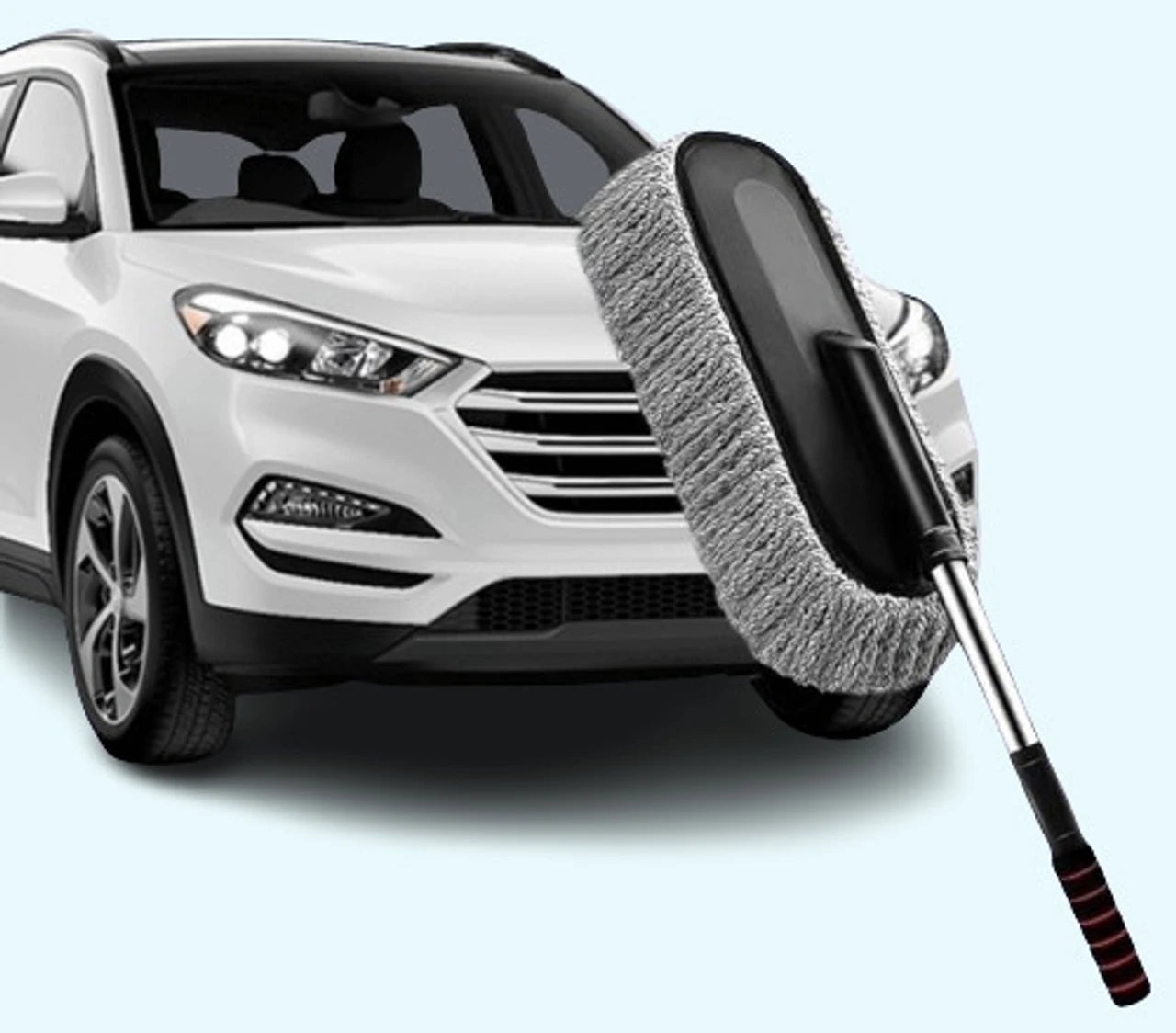 Multi-Purpose Microfiber Car Wash Brush Mop With Handle – Auto Cleaning and Dusting Tool