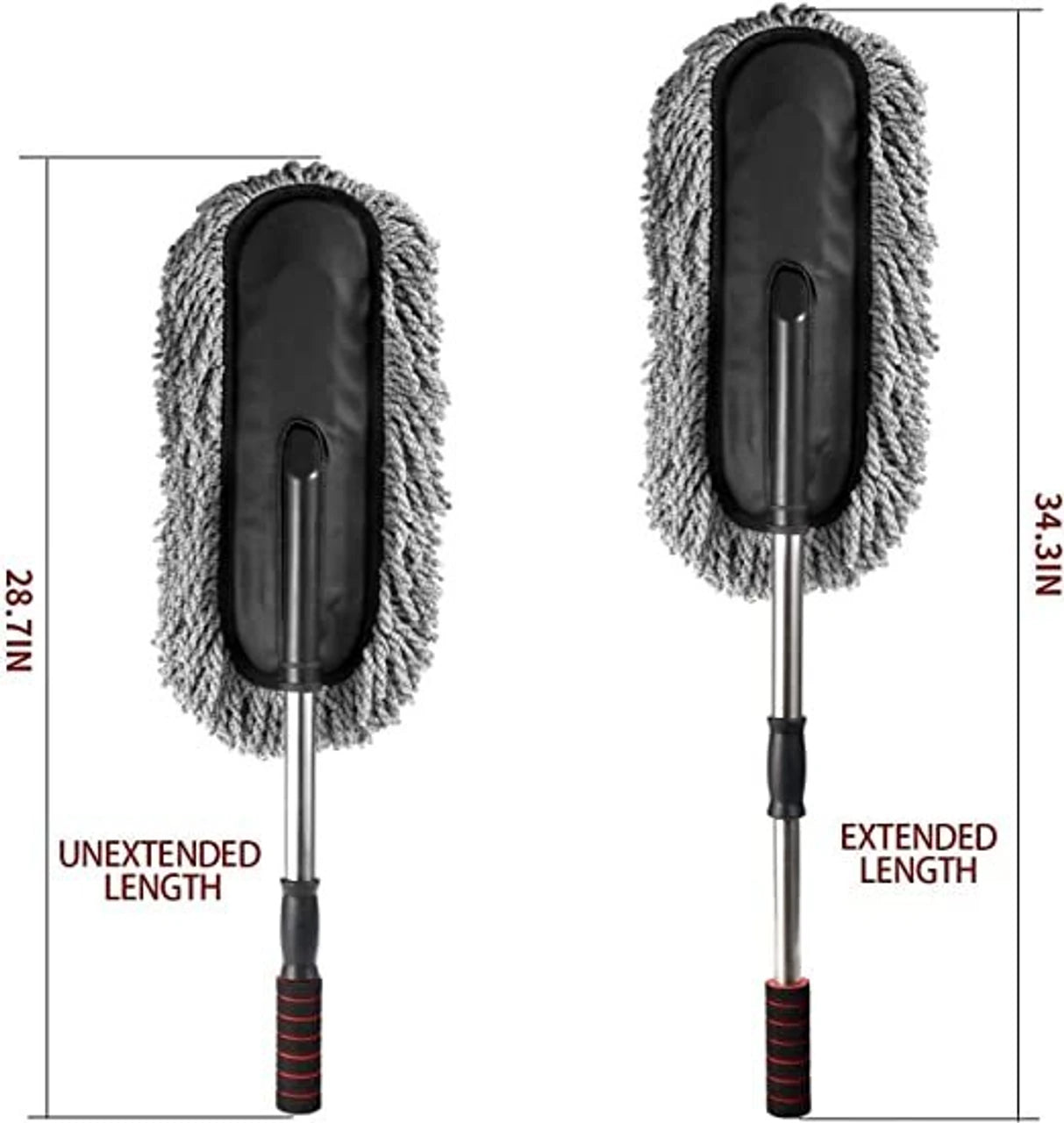 Multi-Purpose Microfiber Car Wash Brush Mop With Handle – Auto Cleaning and Dusting Tool