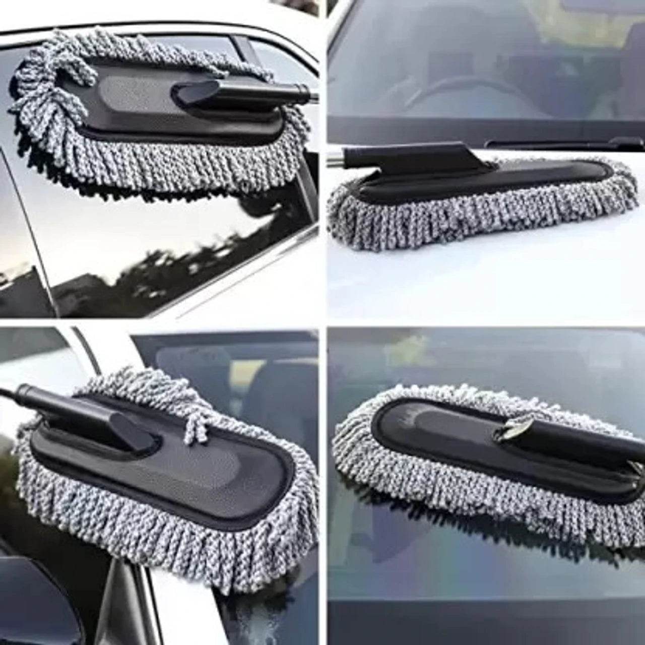 Multi-Purpose Microfiber Car Wash Brush Mop With Handle – Auto Cleaning and Dusting Tool