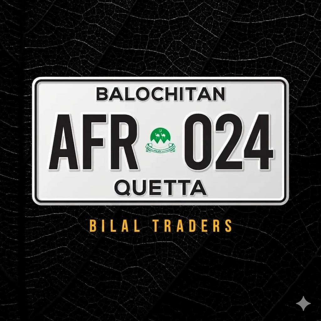 Balochistan Quetta Replica Upper Side Embossed Number Plate